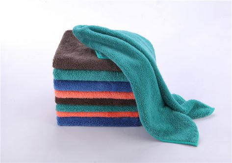 Microfiber Weft knitting Coral Fleece Double Towel JY0019-2