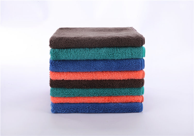 Microfiber Weft knitting Coral Fleece Double Towel JY0019-2